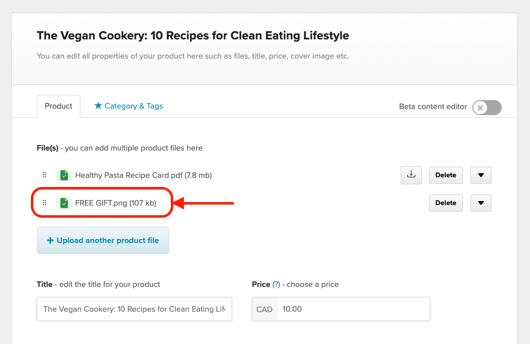 free digital product gift